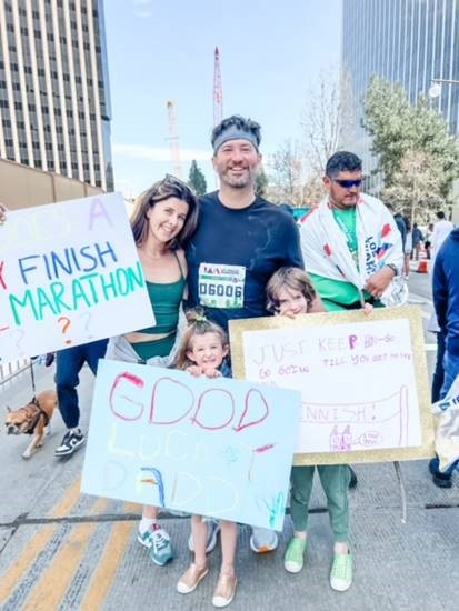LA Marathon Group Photo holding support signs