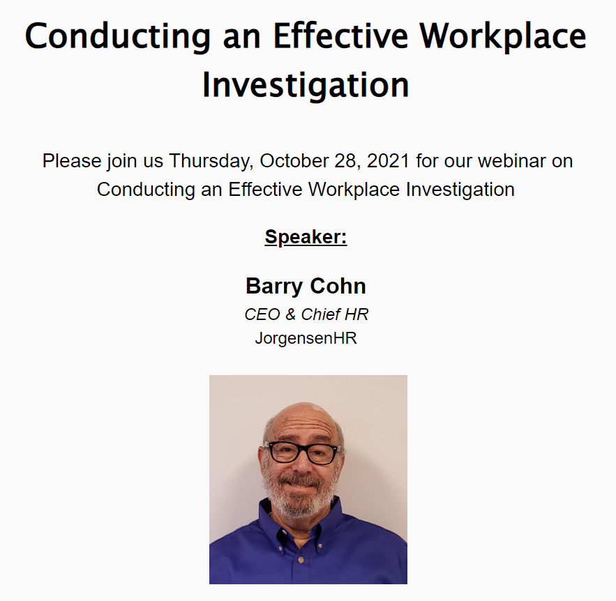 Conducting an Effective Workplace Investigation